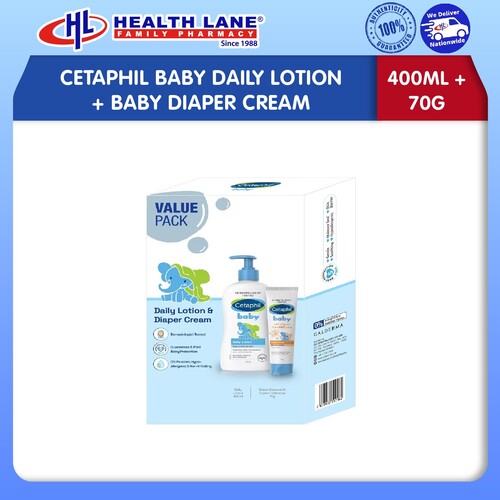 CETAPHIL BABY DAILY LOTION 400ML + BABY DIAPER CREAM 70G