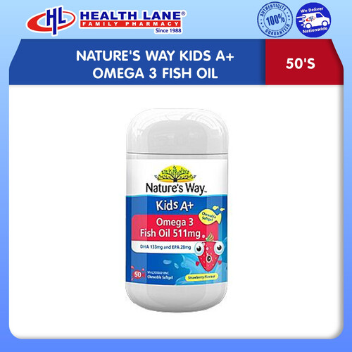 NATURE'S WAYKIDS A+ OMEGA 3 FISH OIL 50'S
