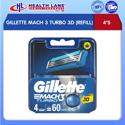 GILLETTE MACH 3 TURBO 3D 4'S (REFILL)