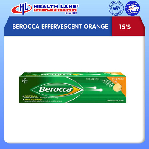 BEROCCA EFFERVESCENT ORANGE (15'S)