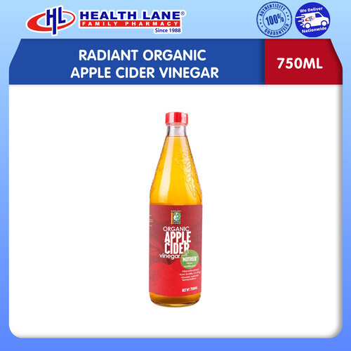 RADIANT ORGANIC APPLE CIDER VINEGAR 750ML