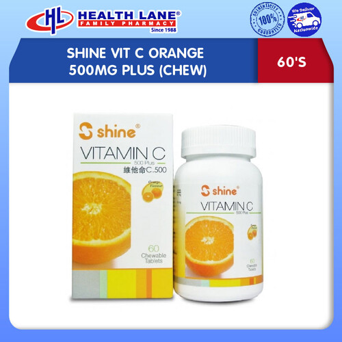SHINE VIT C ORANGE 500MG PLUS CHEWABLE (60'S)