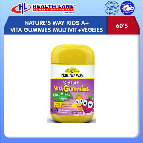 NATURE'S WAYKIDS A+ VITA GUMMIES MULTIVIT+VEGEIES 60'S
