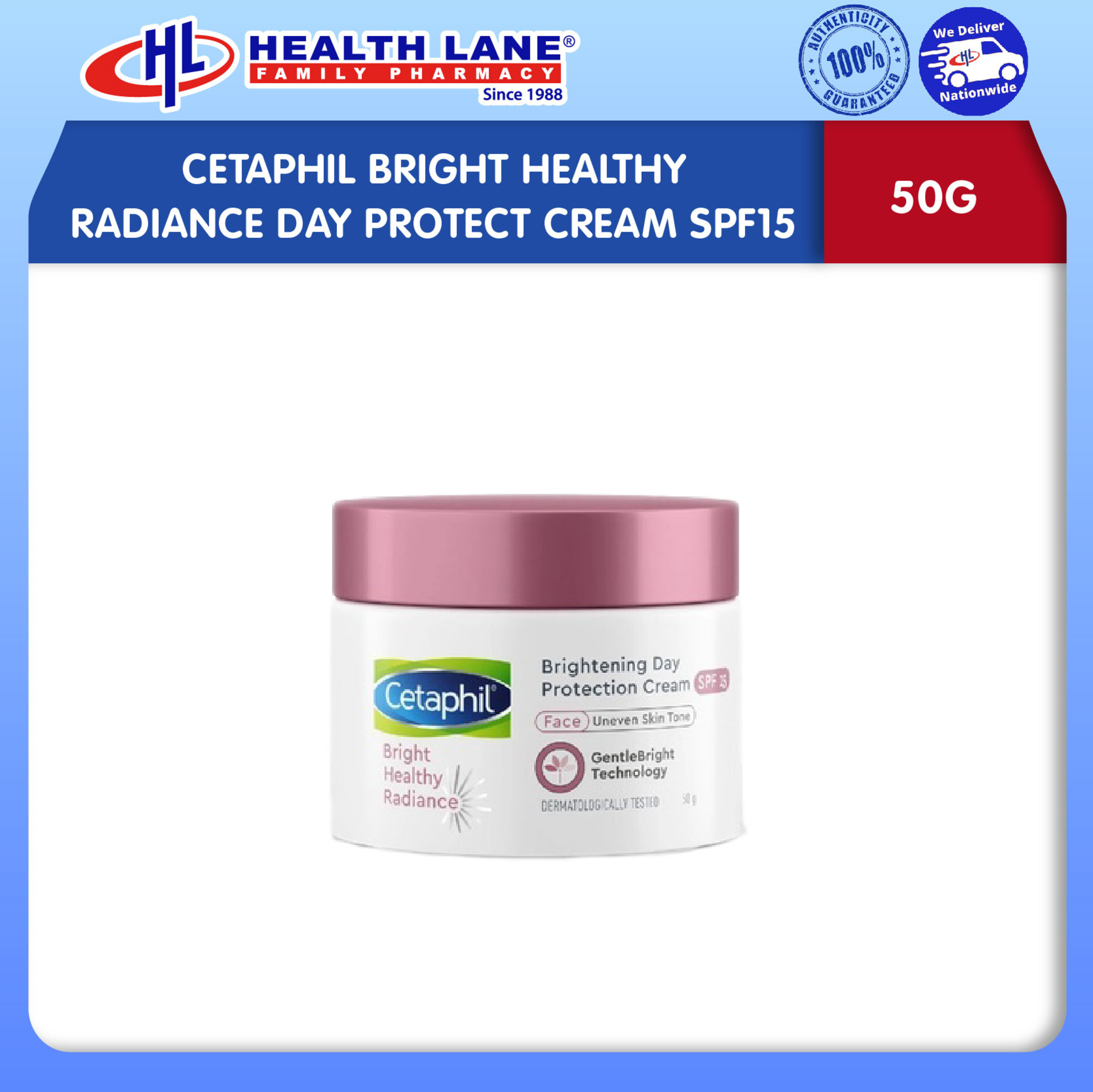 CETAPHIL BRIGHT HEALTHY RADIANCE DAY PROTECT KRIM SPF15 (50GM)
