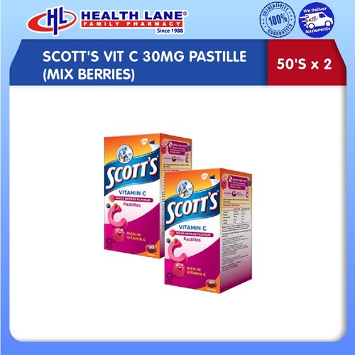 SCOTT'S VITAMIN C 30MG PASTILLE MIX BERRIES (50'Sx2)