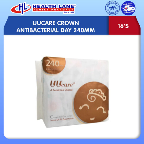 UUCARE CROWN ANTI-BACTERIAL DAY 240MM 16'S