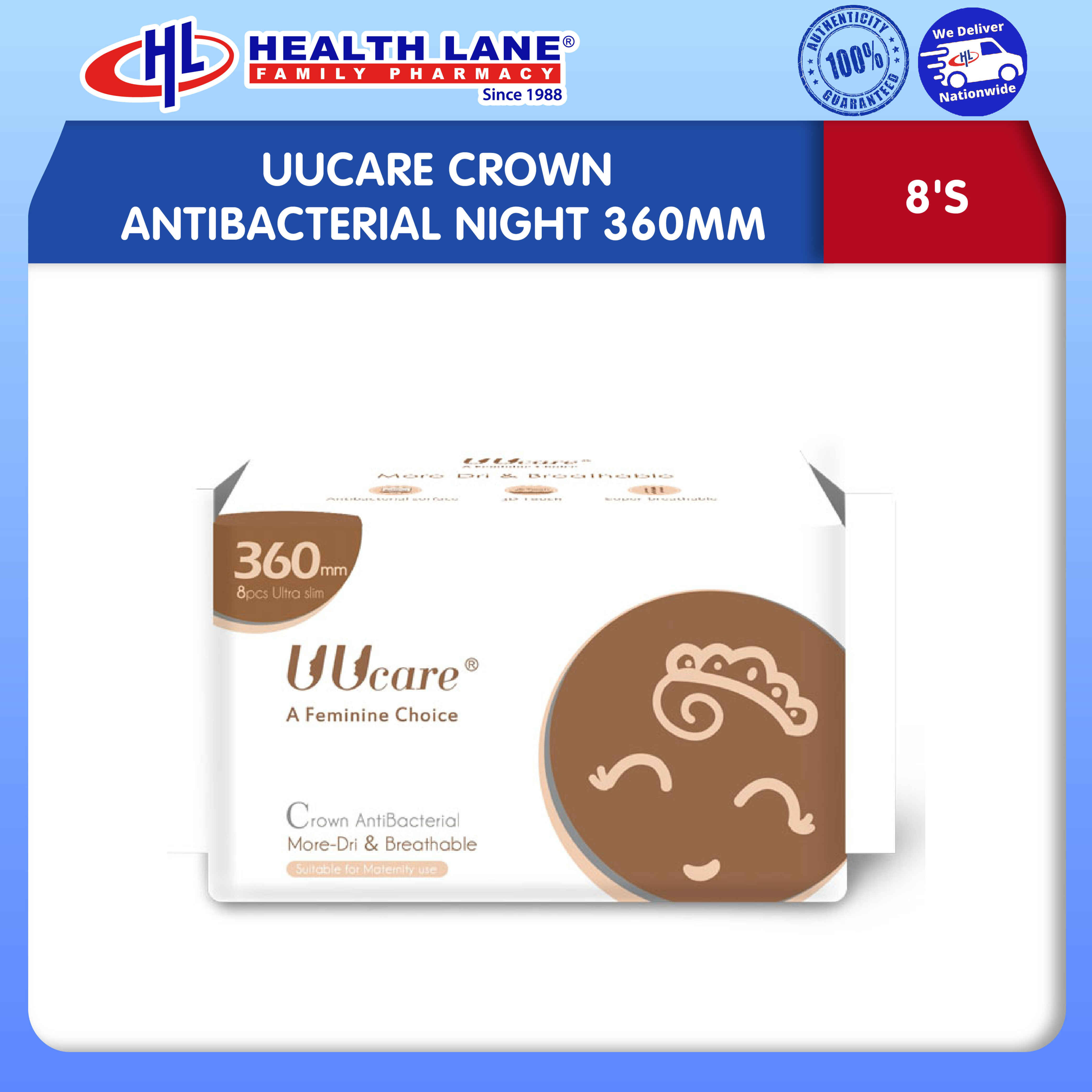 UUCARE CROWN ANTIBAKTERIA NIGHT 360MM 8'S