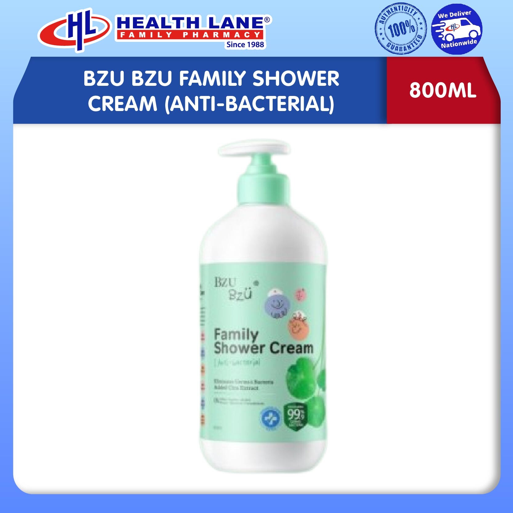 BZU BZU FAMILY SHOWER (ANTI-BACTERIAL) 800ML