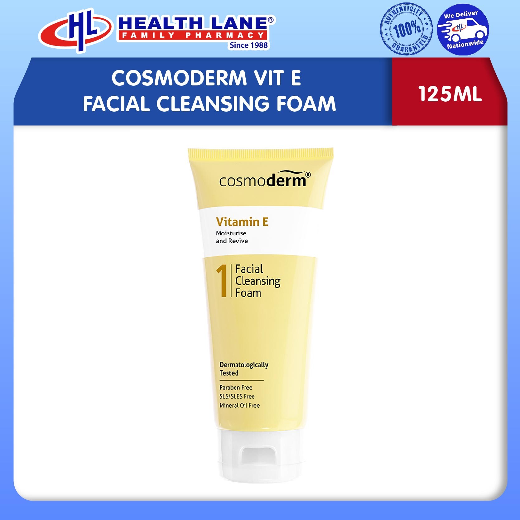 COSMODERM VIT E FACIAL CLEANSING FOAM (125ML)