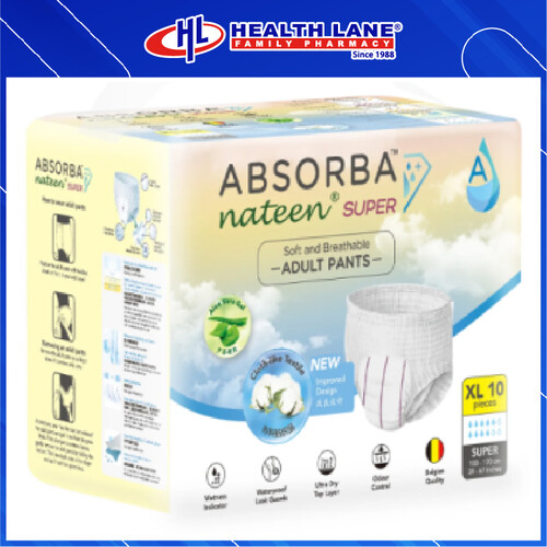 ABSORBA NATEEN SUPER ADULT PANTS ( XL) 10'S