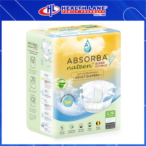 ABSORBA NATEEN SUPER CLOTH AIR (L) 10'S