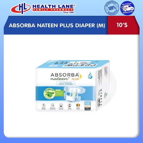 ABSORBA NATEEN PLUS DIAPER (M) 10'S