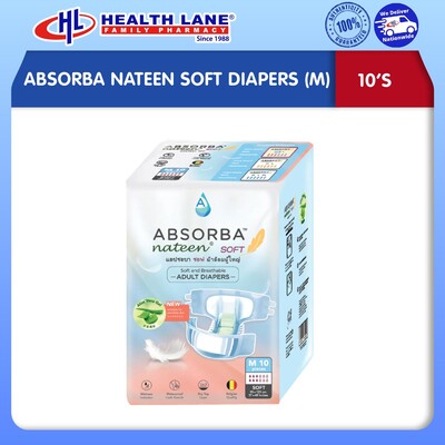 ABSORBA NATEEN SOFT DIAPERS (M) 10'S