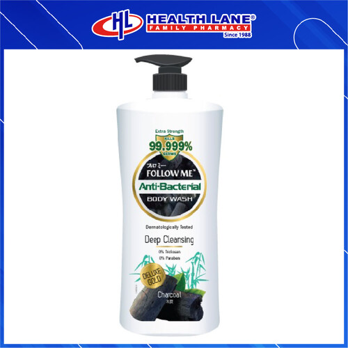 FOLLOW ME ANTI-BACTERIAL BODY WASH 950ML- CHARCOAL DEEP CLEANSING
