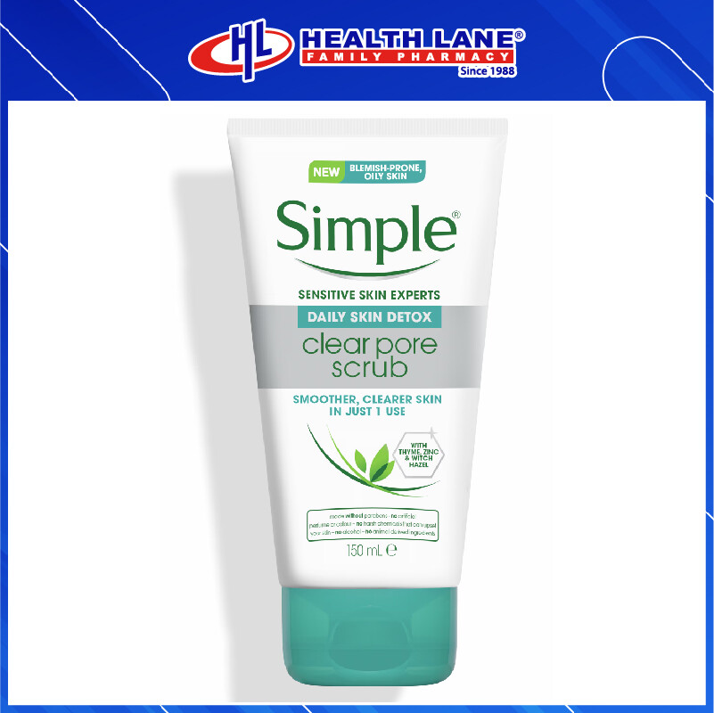 SIMPLE DAILY SKIN DETOX CLEAR PORE SCRUB 150ML