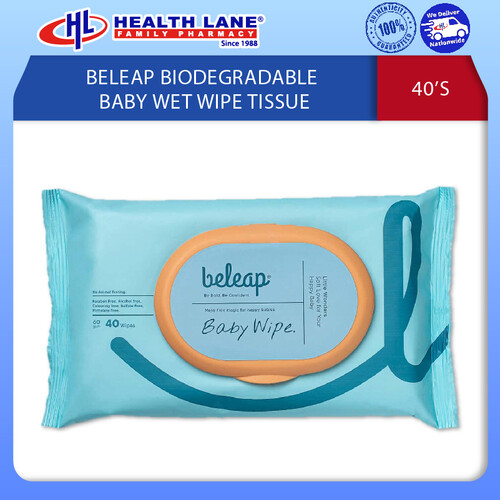 BELEAP BIODEGRADABLE BABY WET WIPE TISSUE 40'S
