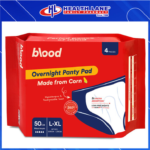 BLOOD CORN PANTY PAD 50CM 4'S - L/XL