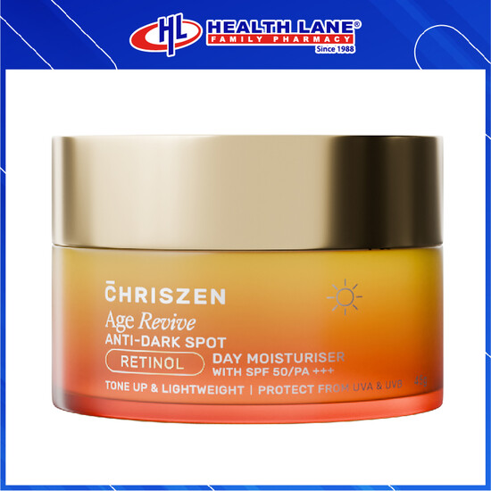 CHRISZEN AGE REVIVE ANTI-DARK SPOT RETINOL DAY PELEMBAP DENGAN SPF 50/PA+++ 45G