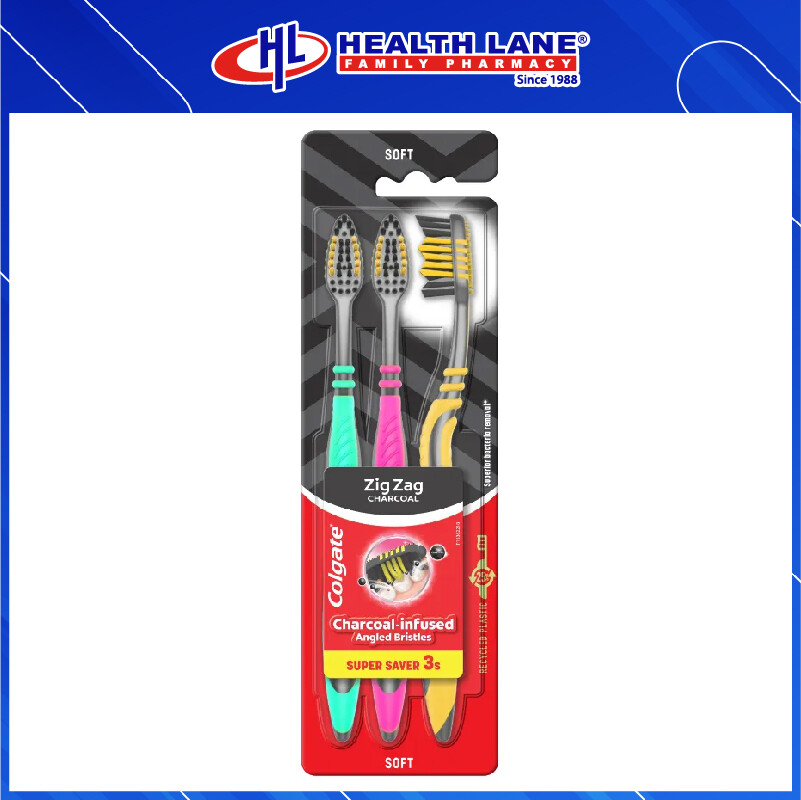 COLGATE TOOTHBRUSH -ZIG ZAG CHARCOAL (B2F1)