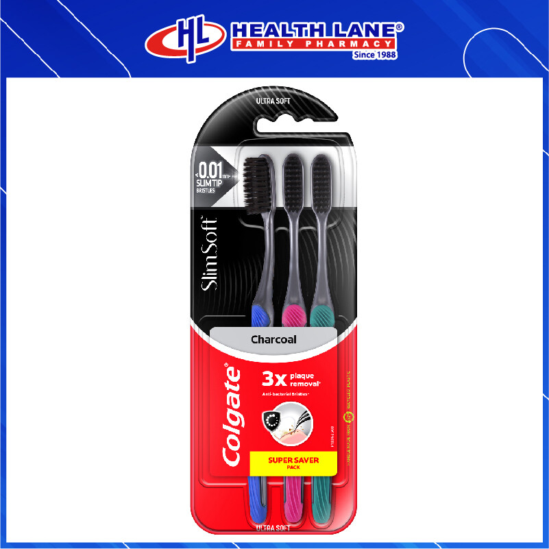 COLGATE TOOTHBRUSH SLIM SOFT - CHARCOAL (B2F1)