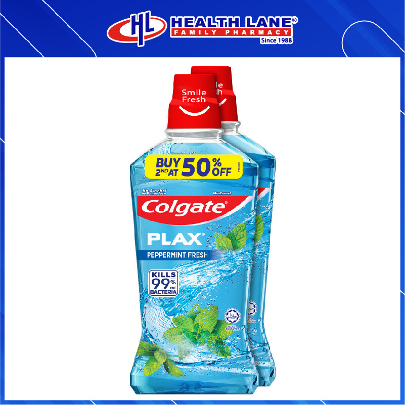 COLGATE PLAX PEPPERMINT MOUTHWASH VALUEPACK (750MLX2)