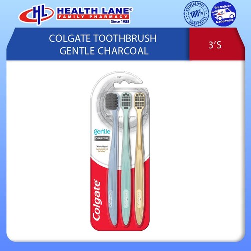 COLGATE TOOTHBRUSH GENTLE CHARCOAL 3'S