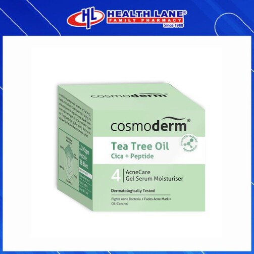 COSMODERM TEA TREE OIL ACNE CARE GEL SERUM MOISTURISER 30ML COSMODERM TEA TREE OIL ACNE CARE GEL SERUM MOISTURISER 30ML