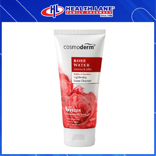 COSMODERM ROSE WATER LIGHTENING FOAM CLEANSER 100ML