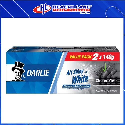 DARLIE TOOTHPASTE ALL SHINY WHITE CHARCOAL CLEAN (140Gx2)