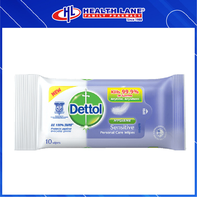 DETTOL WIPES SENSITIVE 10'S