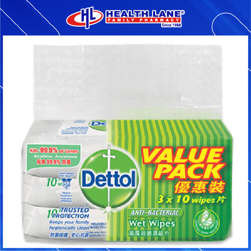 DETTOL WET TISSUE (10'Sx3)