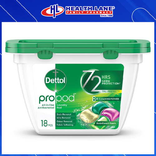 DETTOL LAUNDRY POD RAINFOREST FRESH 18'S