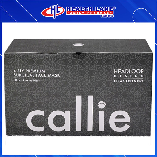 CALLIE  FACE MASK 4 PLY 50'S (HIJAB)- BLACK (NR)