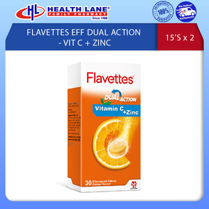  FLAVETTES EFF DUAL ACTION - VIT C + ZINC 15'S X 2