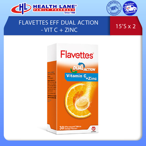FLAVETTES EFF DUAL ACTION - VIT C + ZINC 15'S X 2