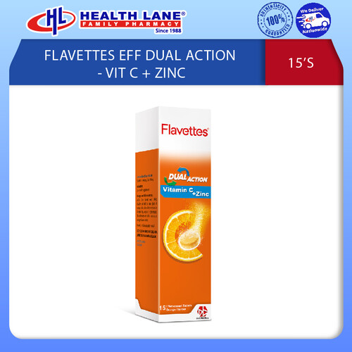FLAVETTES EFF DUAL ACTION - VIT C + ZINC 15'S