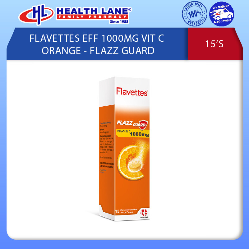 FLAVETTES EFF 1000MG VIT C ORANGE - FLAZZ GUARD 15'S