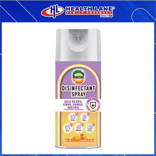 HLP BACTOL AIR FRESH DISINFECTANT SPRAY- ORANGE ESSENTIAL OIL (450ML)