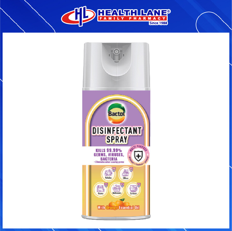 HLP BACTOL AIR FRESH DISINFECTANT SPRAY- ORANGE ESSENTIAL OIL (450ML)