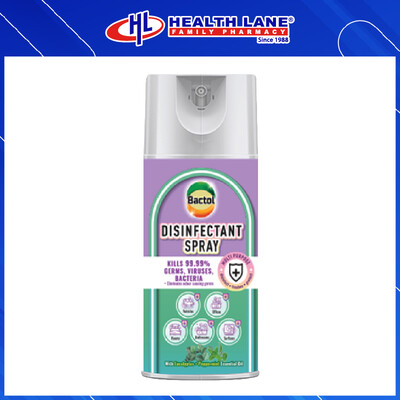HLP BACTOL AIR FRESH DISINFECTANT SPRAY- EUCALYPTUS+PEPPERMINT OIL (450ML)