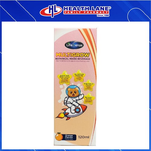 LIFESENZE MULTIGROW DENGAN DHA, LYSINE & LUTEIN SIRAP 120ML