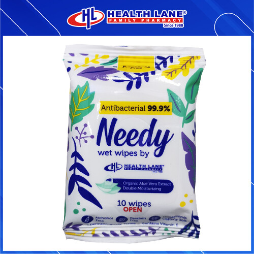 NEEDY TISU MOIST 99.9% ANTI-BACTERIAL-TANPA BAU YELLOW (10'S)