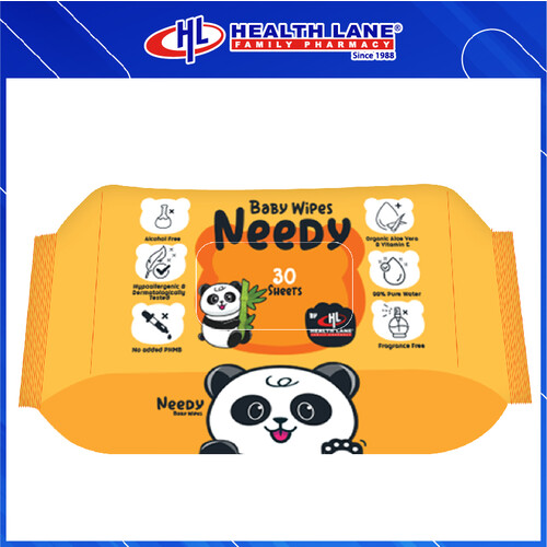 NEEDY BABY WIPES FRAGRANCE FREE (30'S)