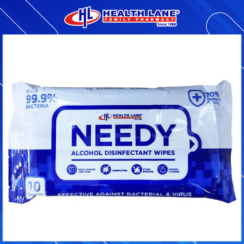 NEEDY ALCOHOL DISINFECTANT TISSUE LEMBAP (10'Sx3)