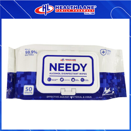 NEEDY ALCOHOL DISINFECTANT WET TISSUE 50'S