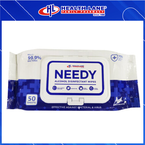 NEEDY ALCOHOL DISINFECTANT TISSUE LEMBAP 50'S