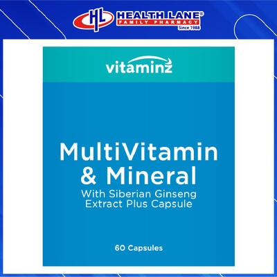 HLP VITALMINZ MULTIVITAMIN & MINERAL WITH SIBERIAN GINSENG EXTRACT PLUS CAPSULE 60'S