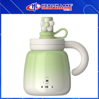 CILLE 316 STAINLESS STEEL BPA FREE WITH TEA INFUSER & DUST PROOF LID STRAW 750ML - GREEN