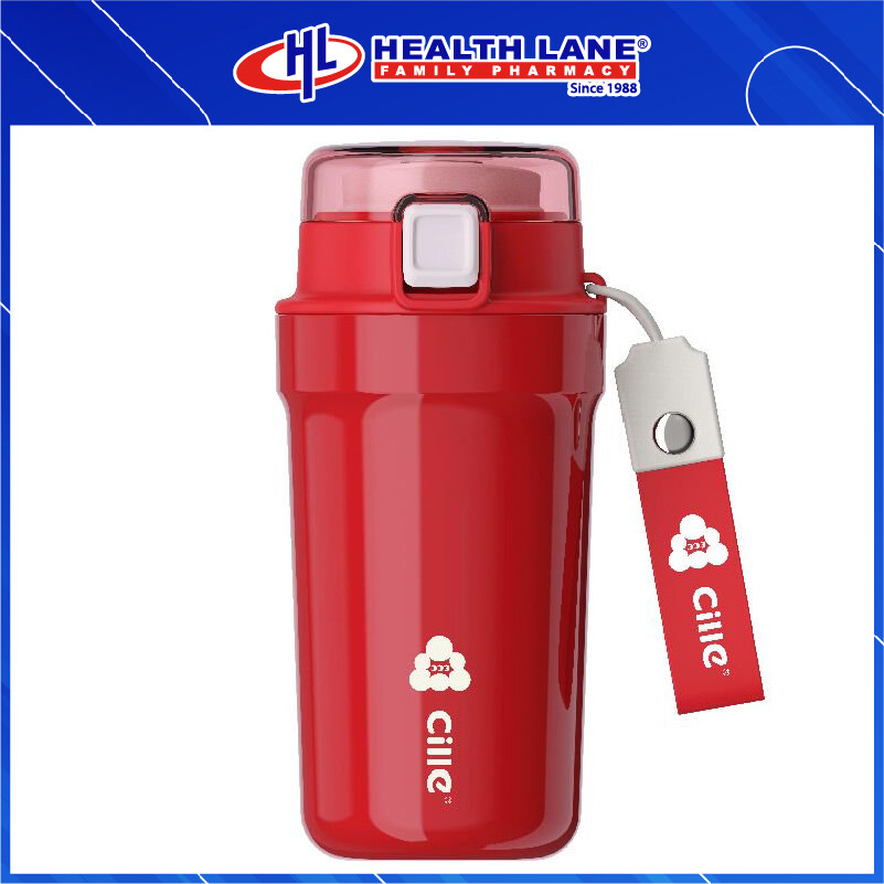 CILLE CERAMIC-LINED INSULATED MUG 420ML - RED