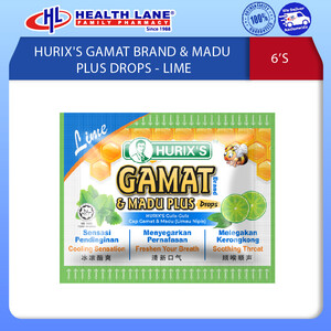 HURIX'S GAMAT BRAND & MADU PLUS DROPS - LIMAU (6'S)